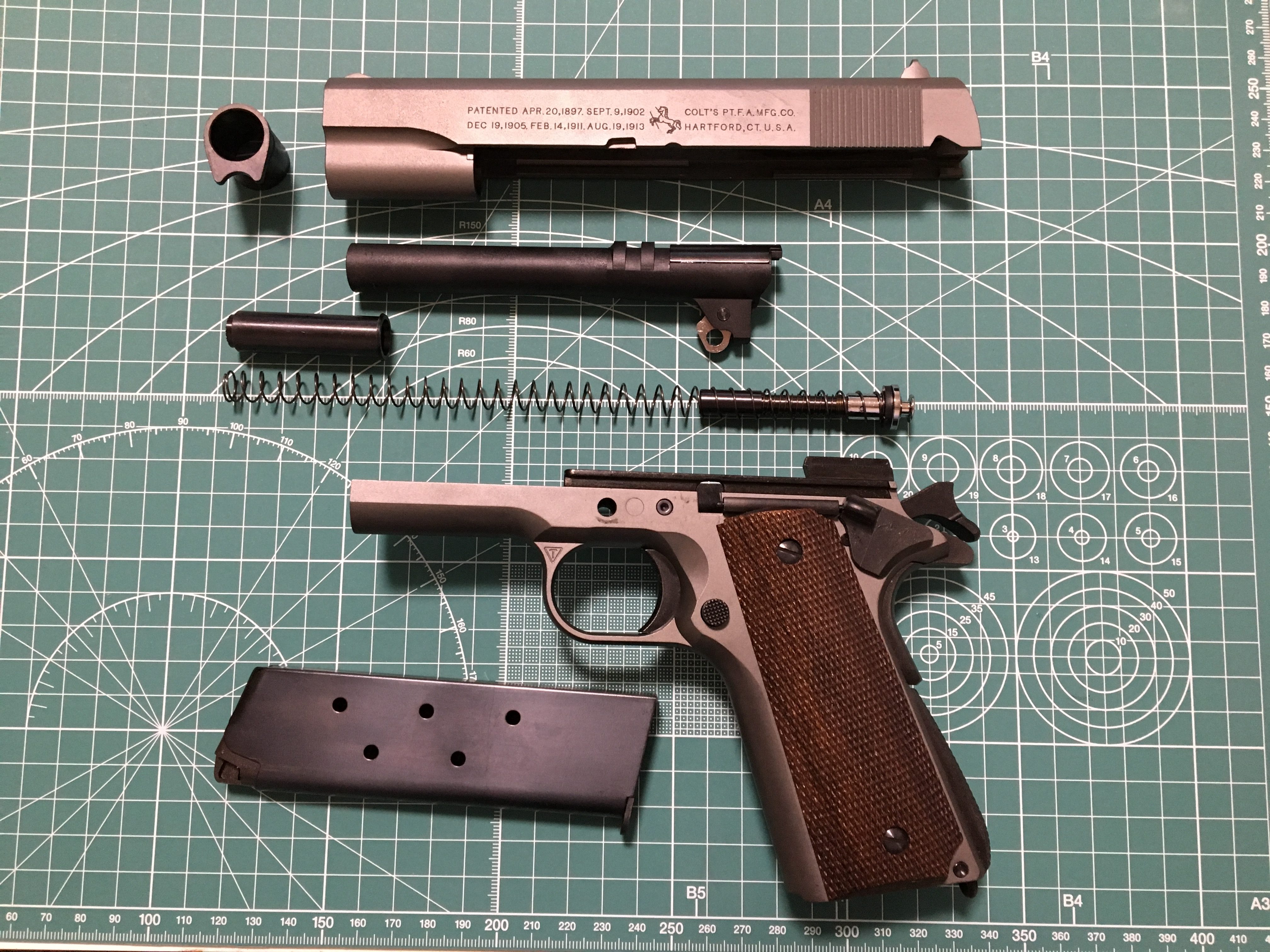 The ブローバックマシーン」Mule×タニオ・コバ GM-7.5 M1911A1ミリタリー ～その4：ヘキサゴンCP用デトネーターへの交換～ |  しょうのモデルガン保管庫